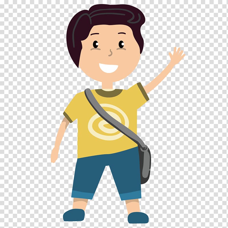 Child Boy Illustration, Waving boy transparent background