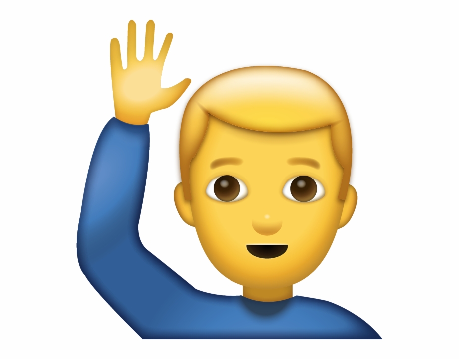 Man Saying Hi Emoji, Transparent Png Download For Free