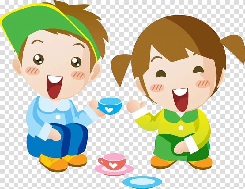 Child Cartoon Girl Boy, Happy partner transparent background