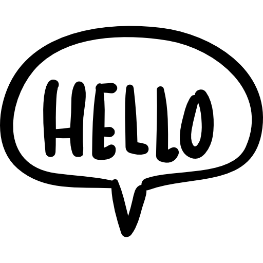 Hello speech bubble handmade chatting symbol Icons