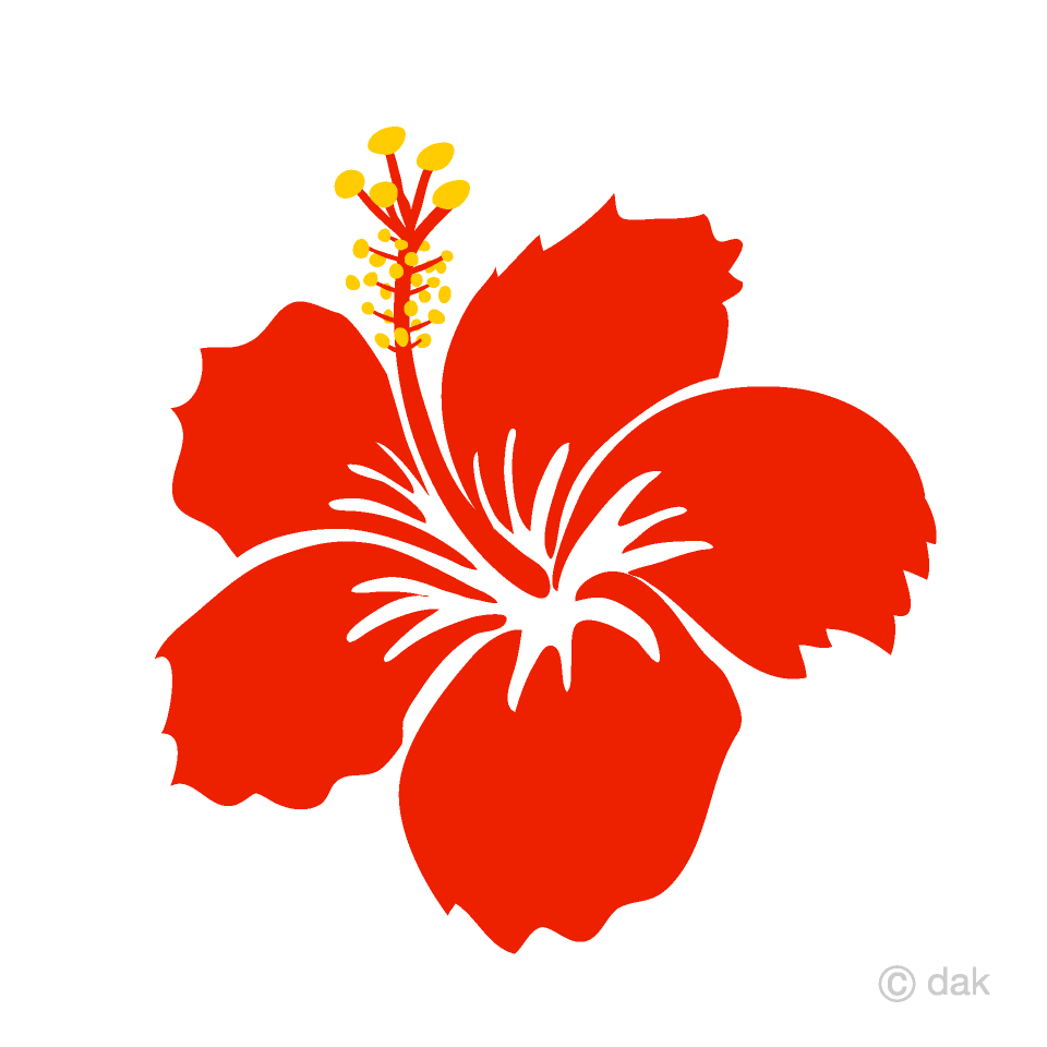 Free Red Hibiscus Flower Clipart Image