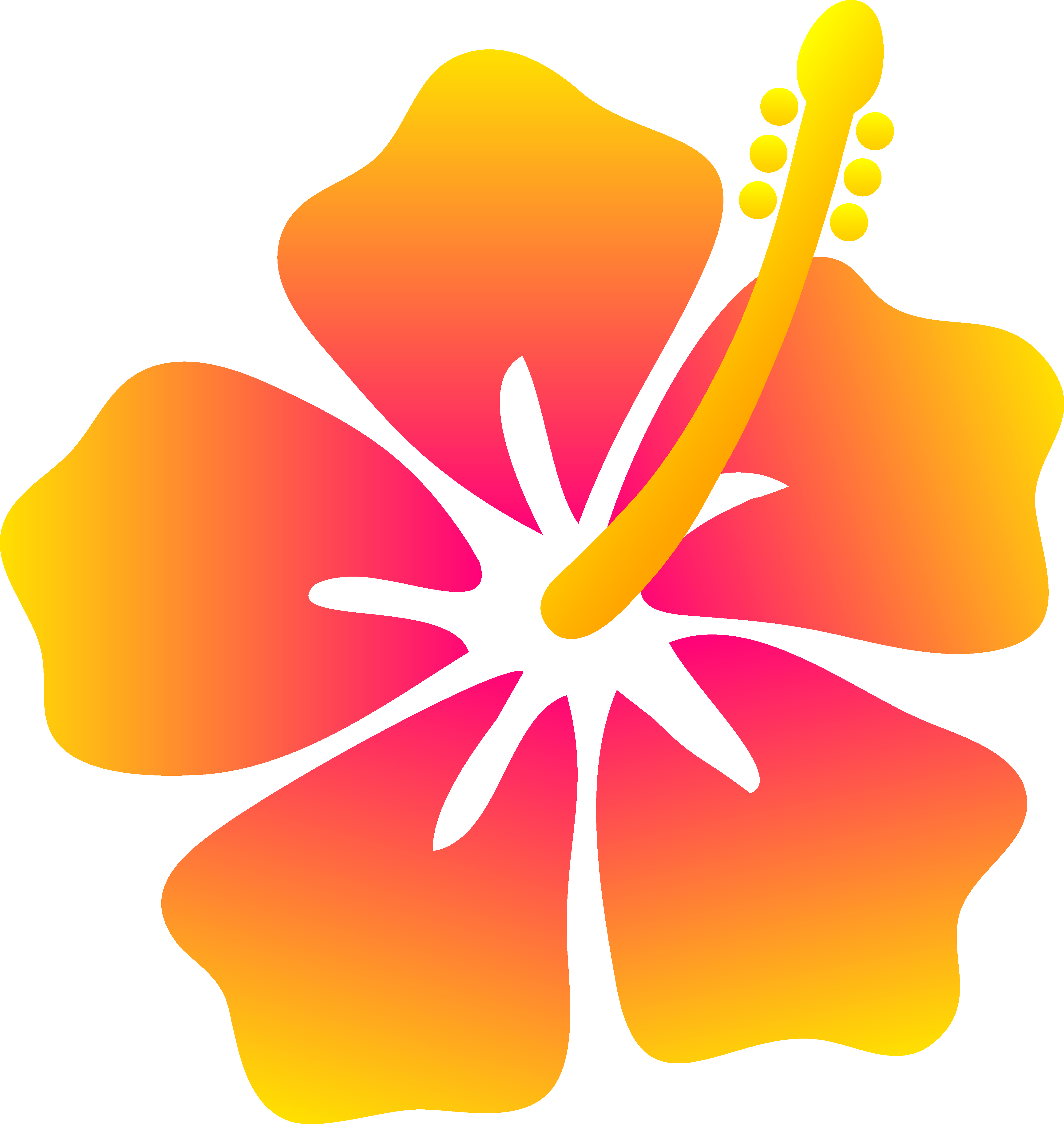 Pink And Yellow Hibiscus Flower Free clipart free image