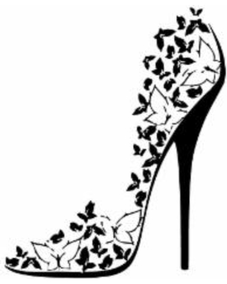 Butterfly High Heel Shoe Mural Vinyl Wall Art