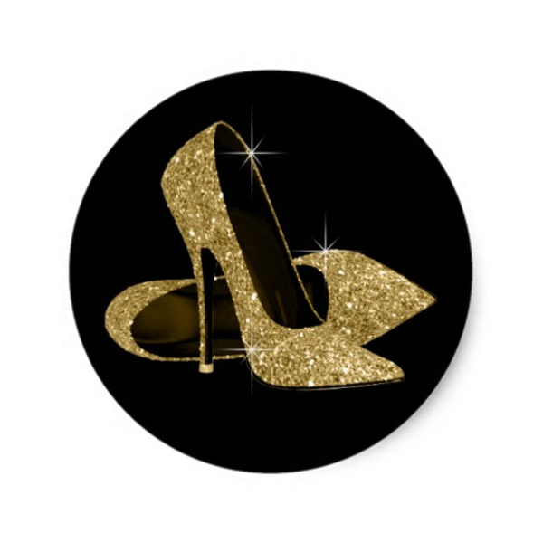Black And Gold High Heel Shoe Stickers R C E E F V Waf Byvr