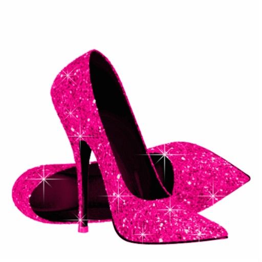 Elegant Hot Pink Glitter High Heel Shoes Cutout