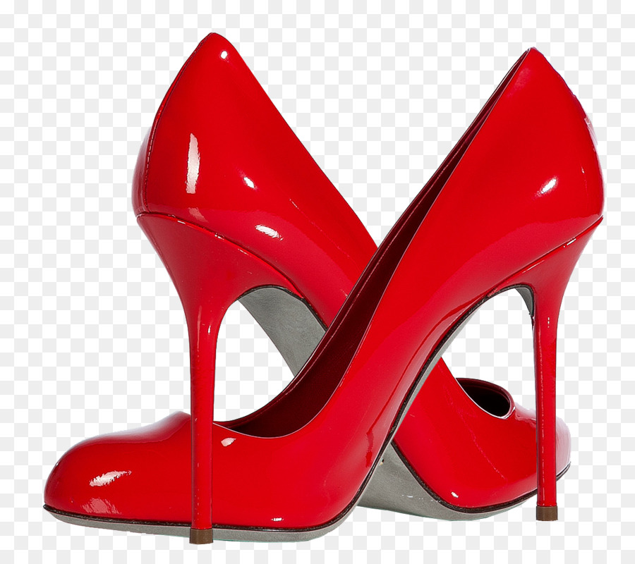 Red high heels.