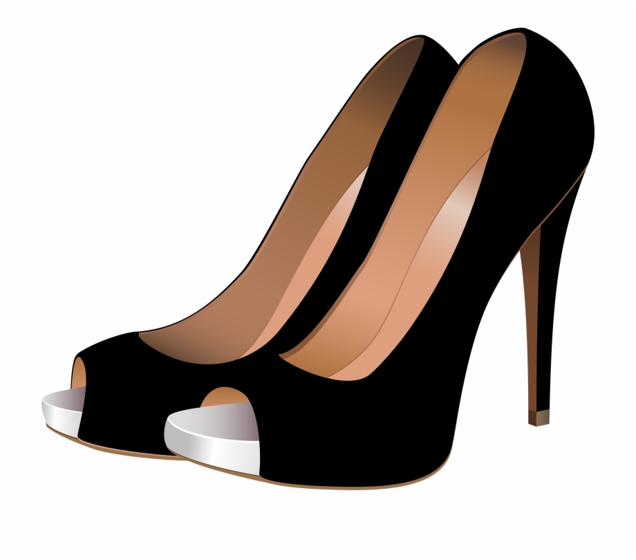 Black high heels.