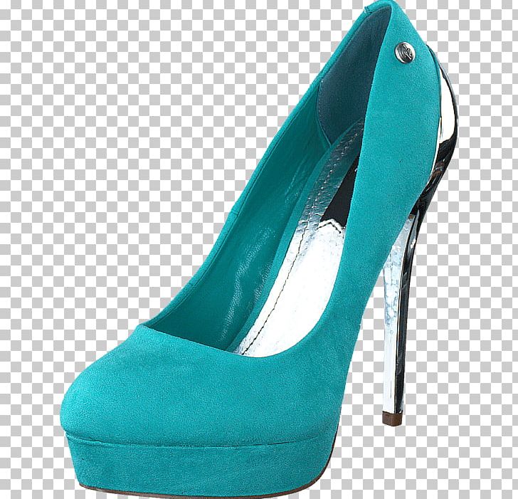 Highheeled shoe blue.