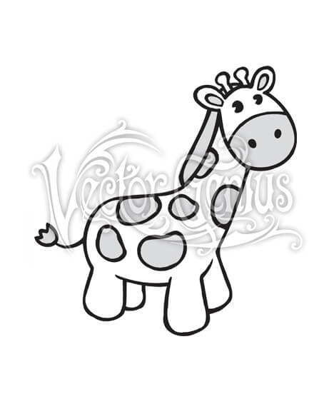 High Resolution Cute Giraffe Cartoon Clip Art Stock Art