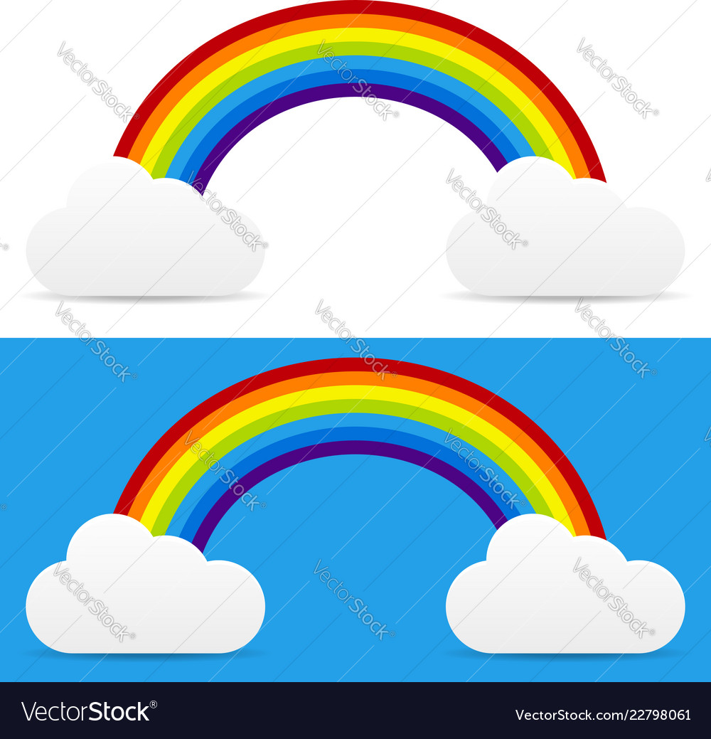 Clouds with rainbow.