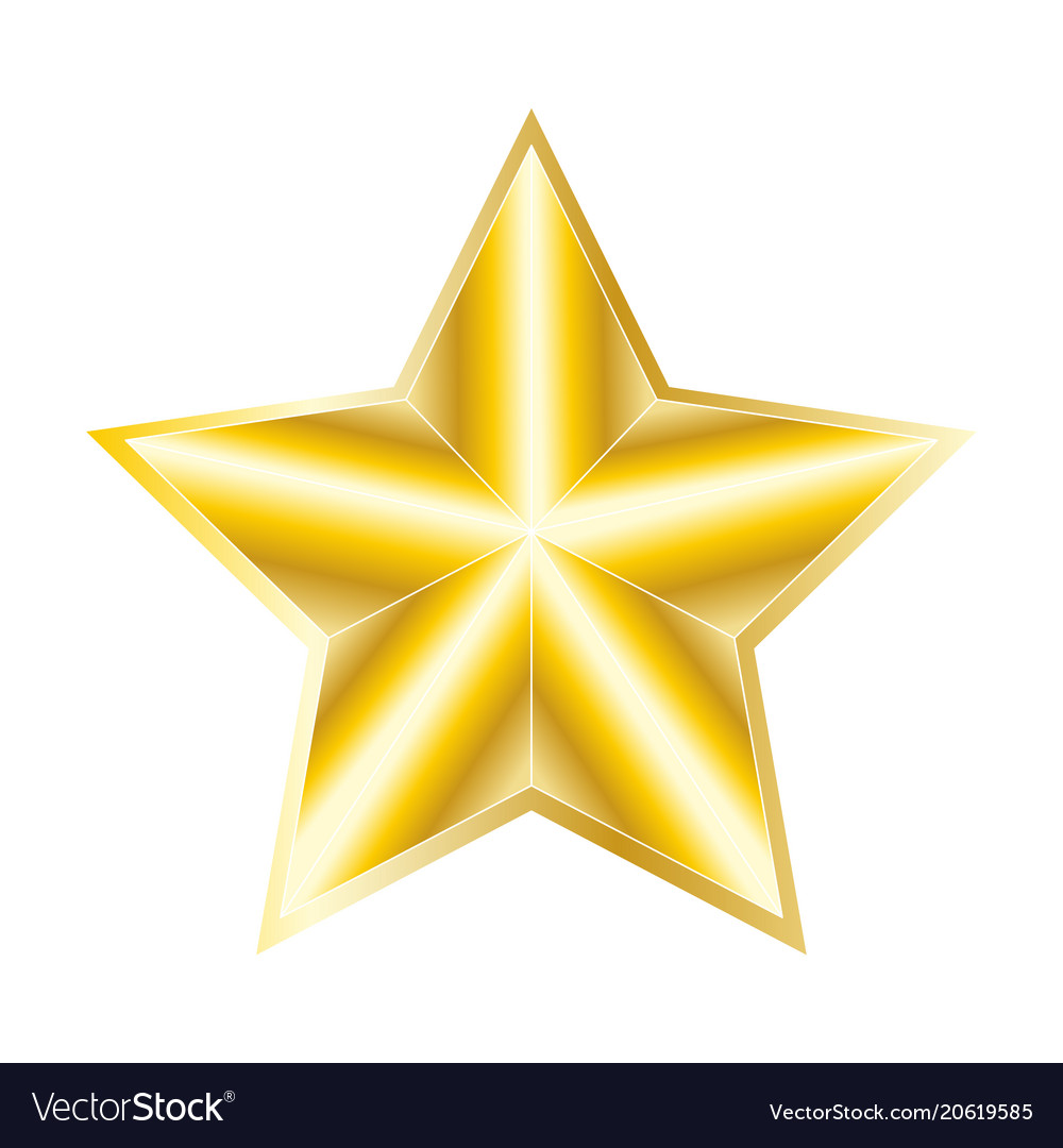 Golden star isolated clip art