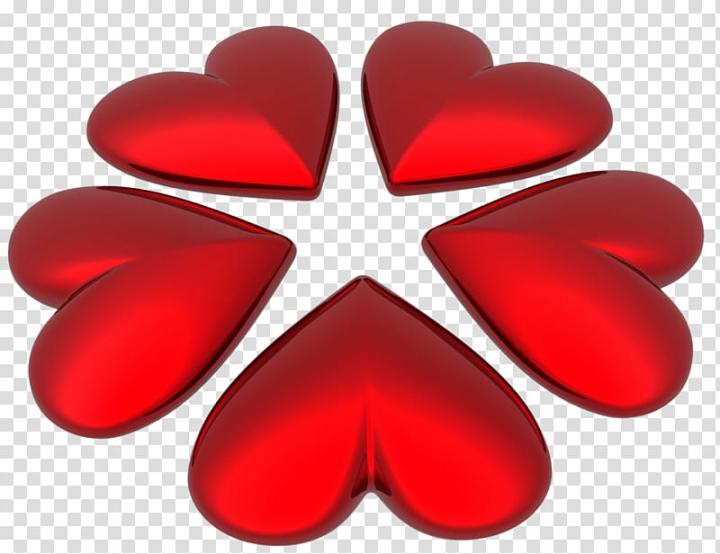 High resolution Valentine s, red hearts transparent