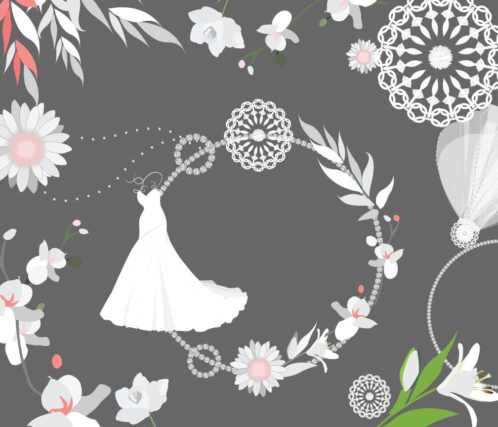 Wedding Dress Wreath Clip Art High Resolution Graphic