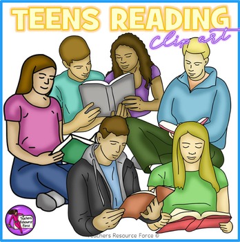 Teens Reading clip art