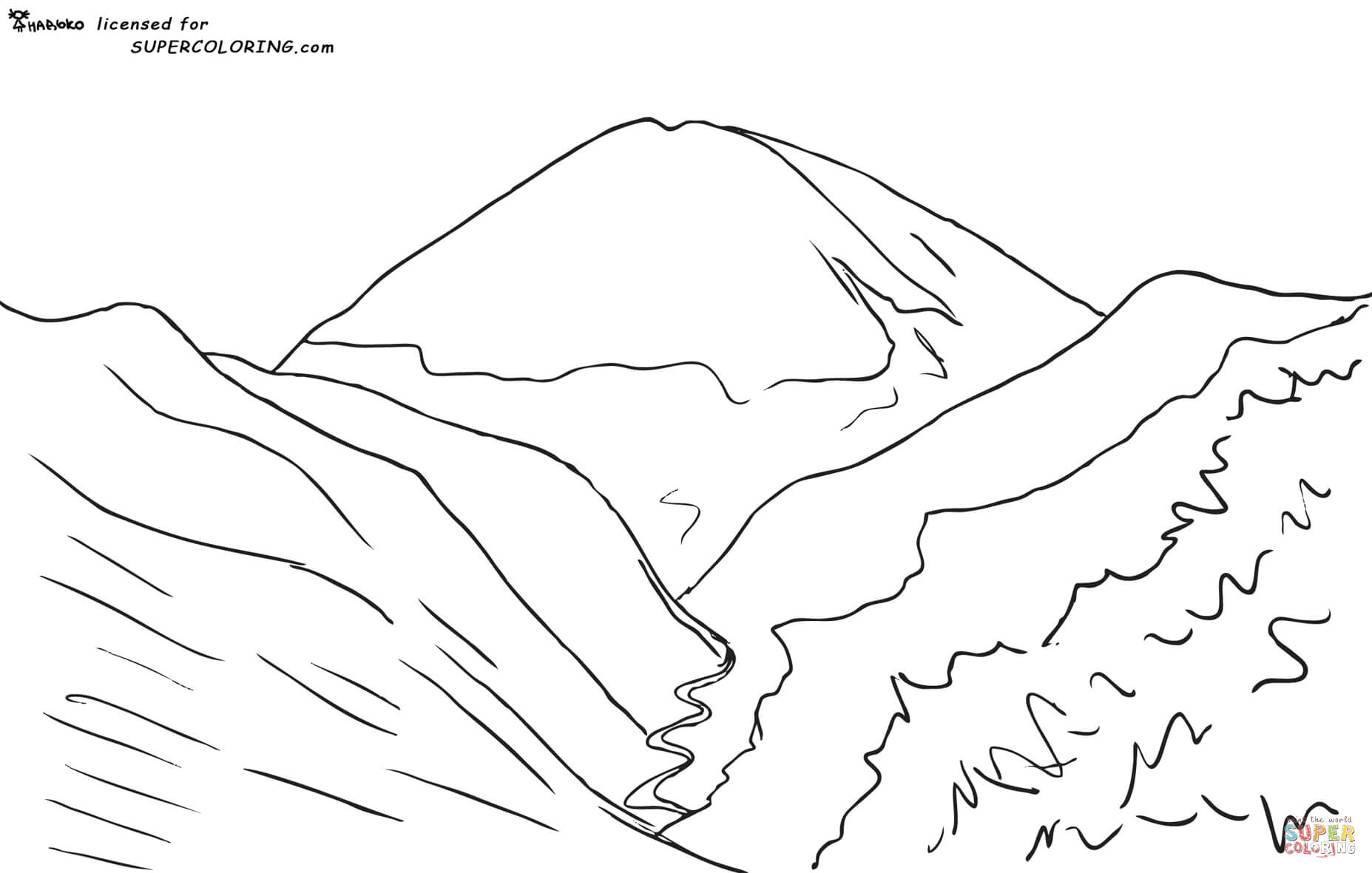 Elbrus Moonlight By Arkhip Ivanovich Kuindzhi coloring page