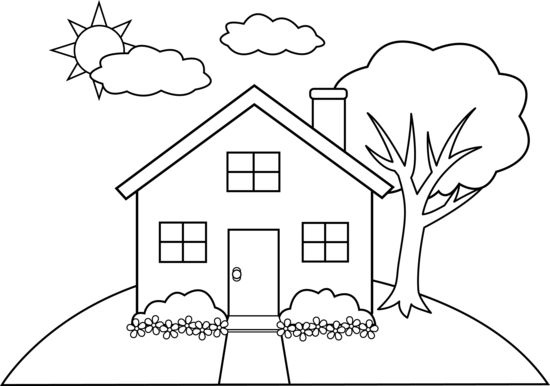 Cute Colorable House on a Hill
