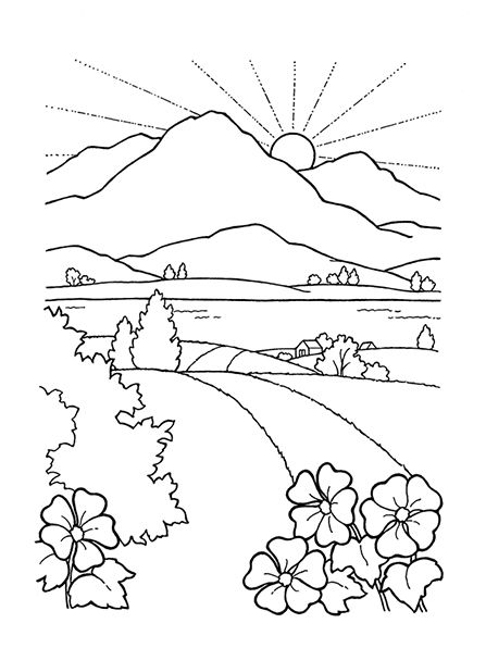 Rolling Hills Clipart Black And White