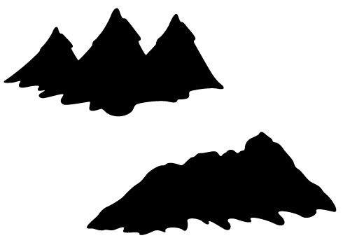 Mountain Silhouette Vector with Hills and Valleys Free
