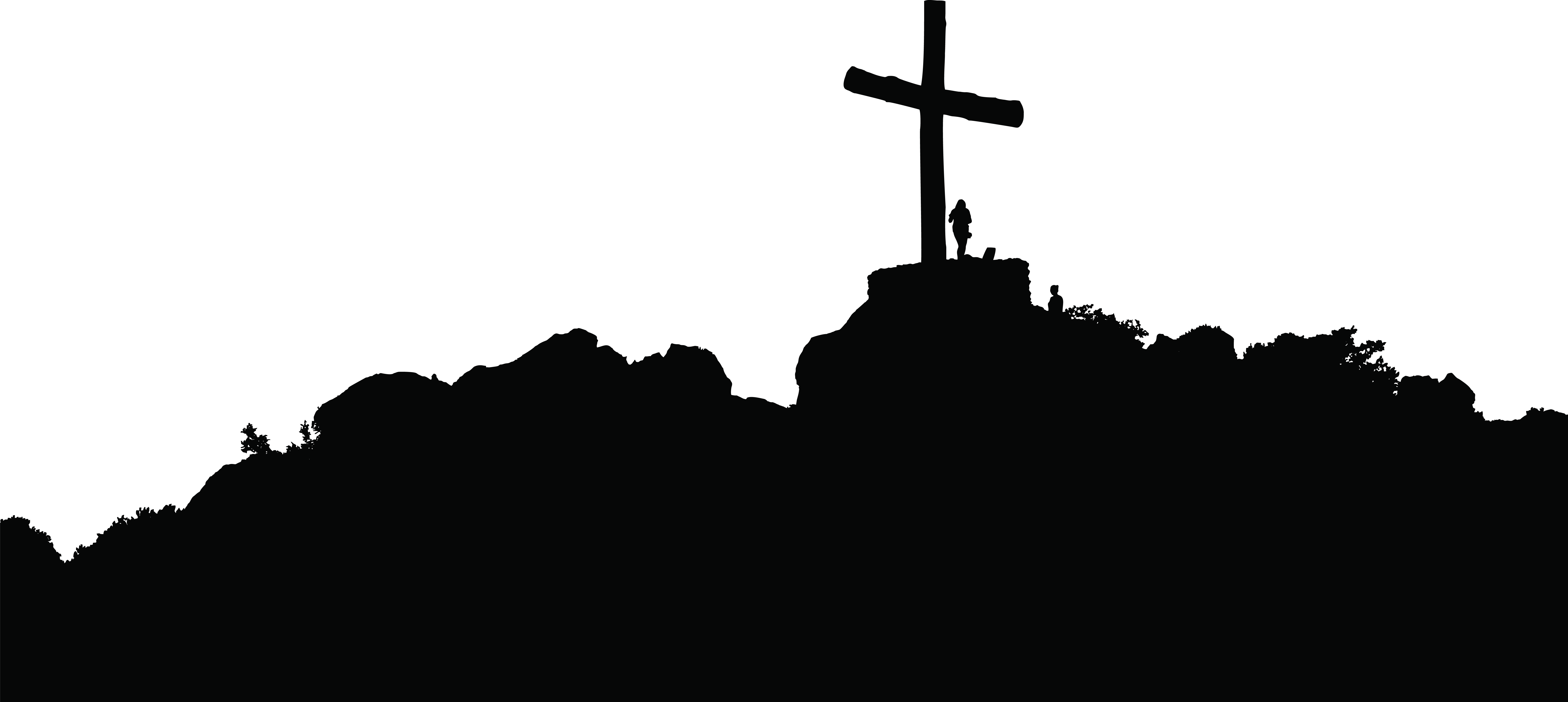 Silhouette christian cross.
