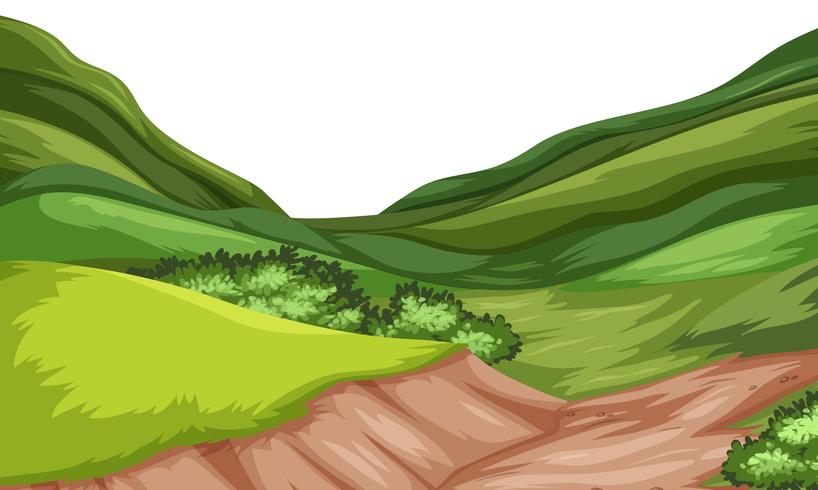 Nature hill landscape vector