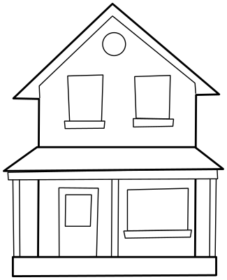Best House Clipart Coloring Black White