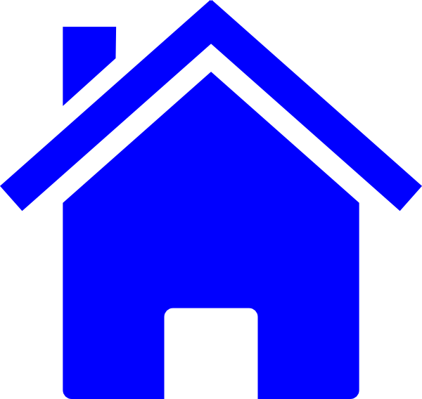 Simple Blue House Clip Art at Clker