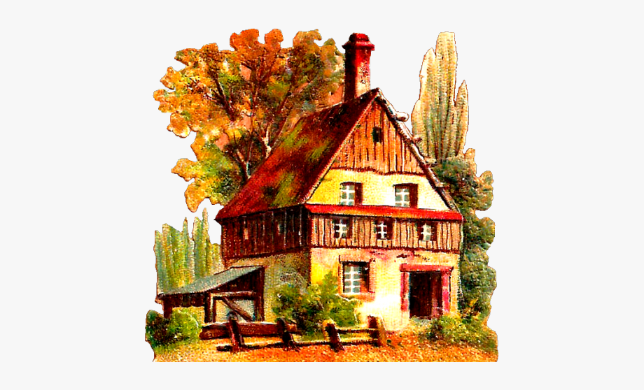 Cottage Clipart Vintage House