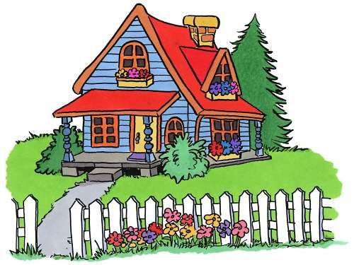 Clip Art of Houses, Cottages