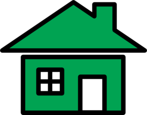 Green home icon.