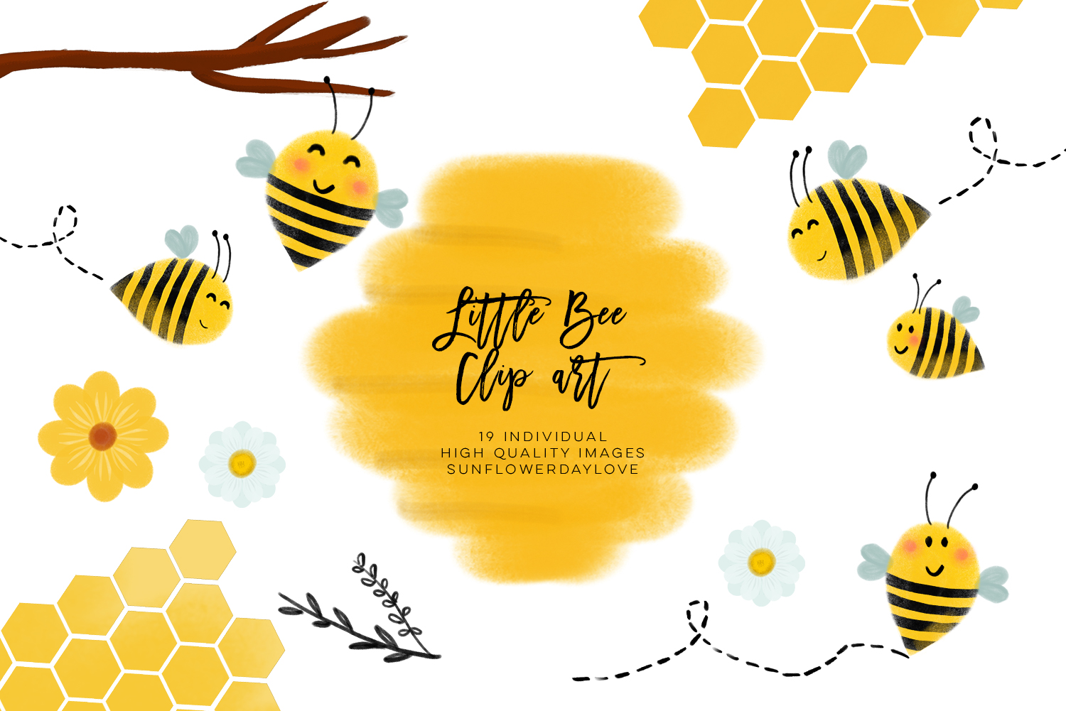 Bee clip art, bees illustration, Honey bee clipart