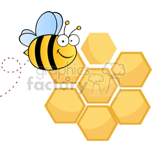 Bee and his honeycomb clipart