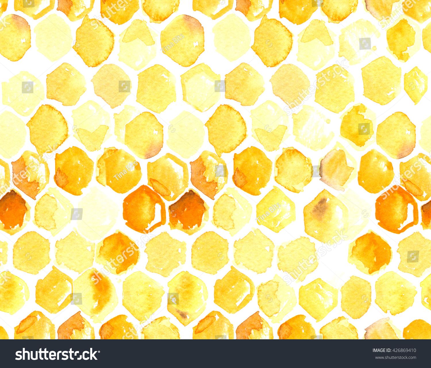 Honeycomb watercolor clipart.