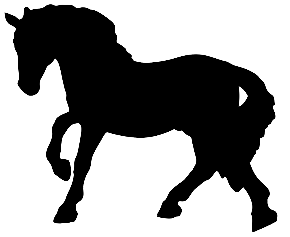 Black horse silhouette.