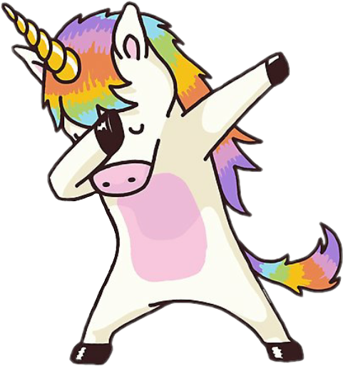Unicorn rainbow horse horn dab dabbin cute kawaii scrai