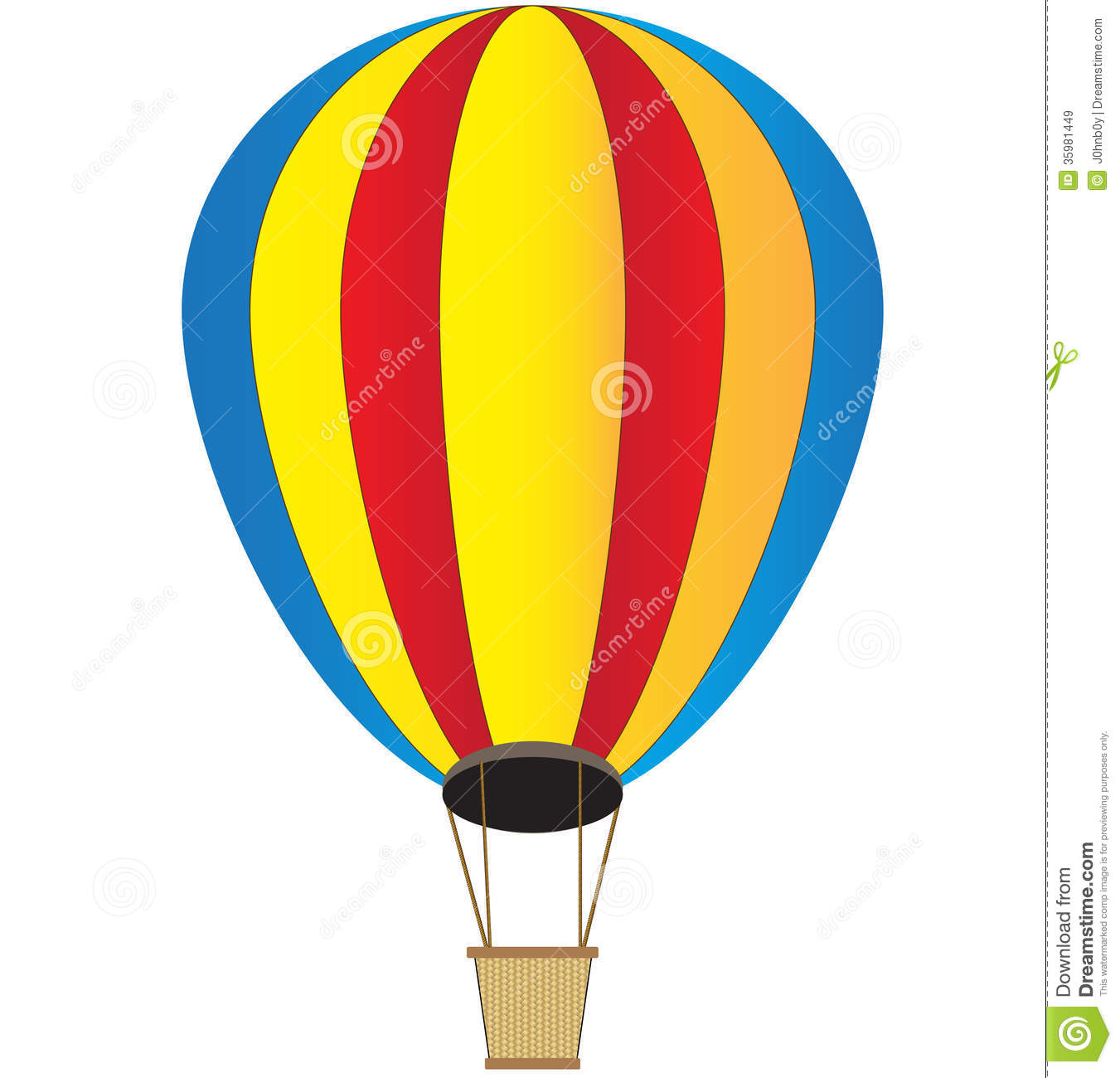 Hot air balloon basket clipart