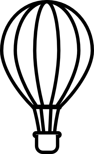Hot Air Balloon Clipart Black And White