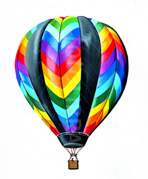 Colorful Hot Air Balloons Flag