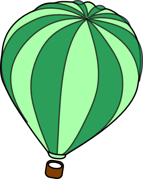 Hot Air Balloon Green Clip Art at Clker