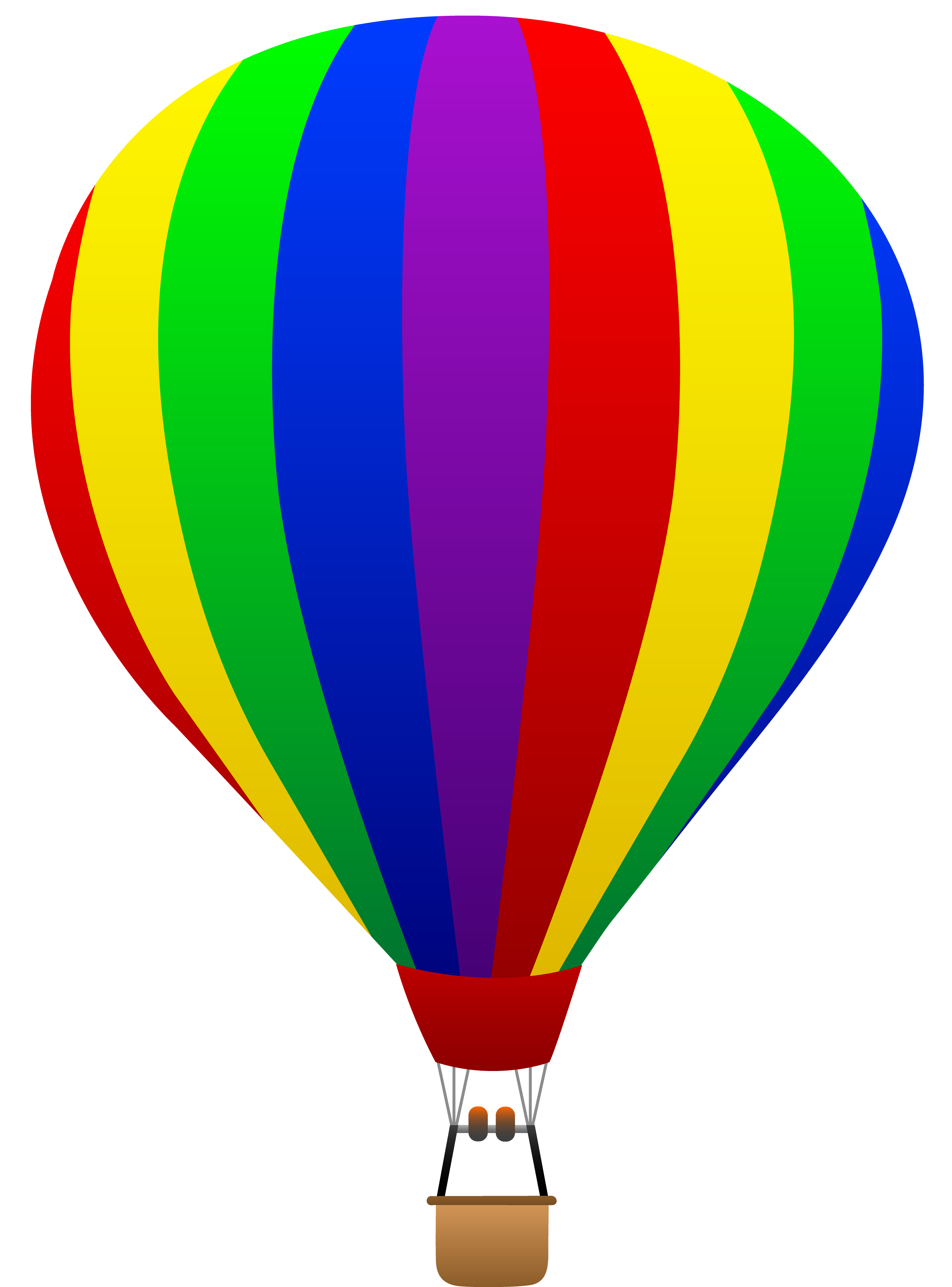 Free clip art of a fun rainbow striped hot air balloon