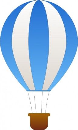 hot air balloon clipart light blue