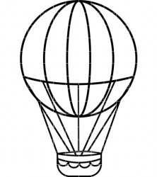 Hot Air Balloon Clip Art Outline