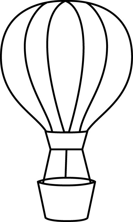 Hot air balloon black and white hot air balloon clipart