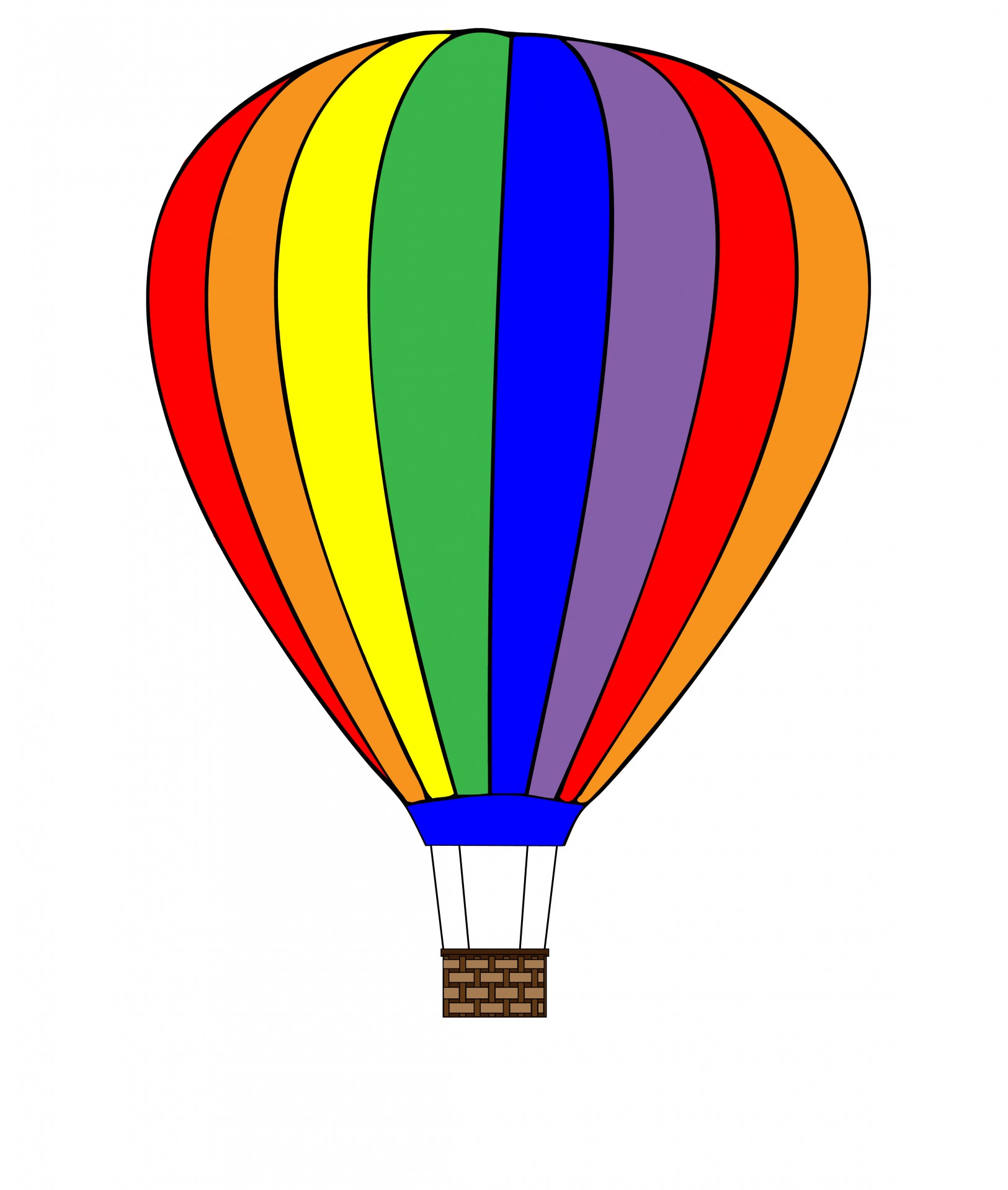 hot air balloon clipart rainbow