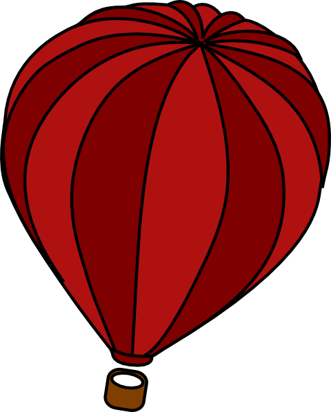 Hot Air Balloon Red Clip Art at Clker