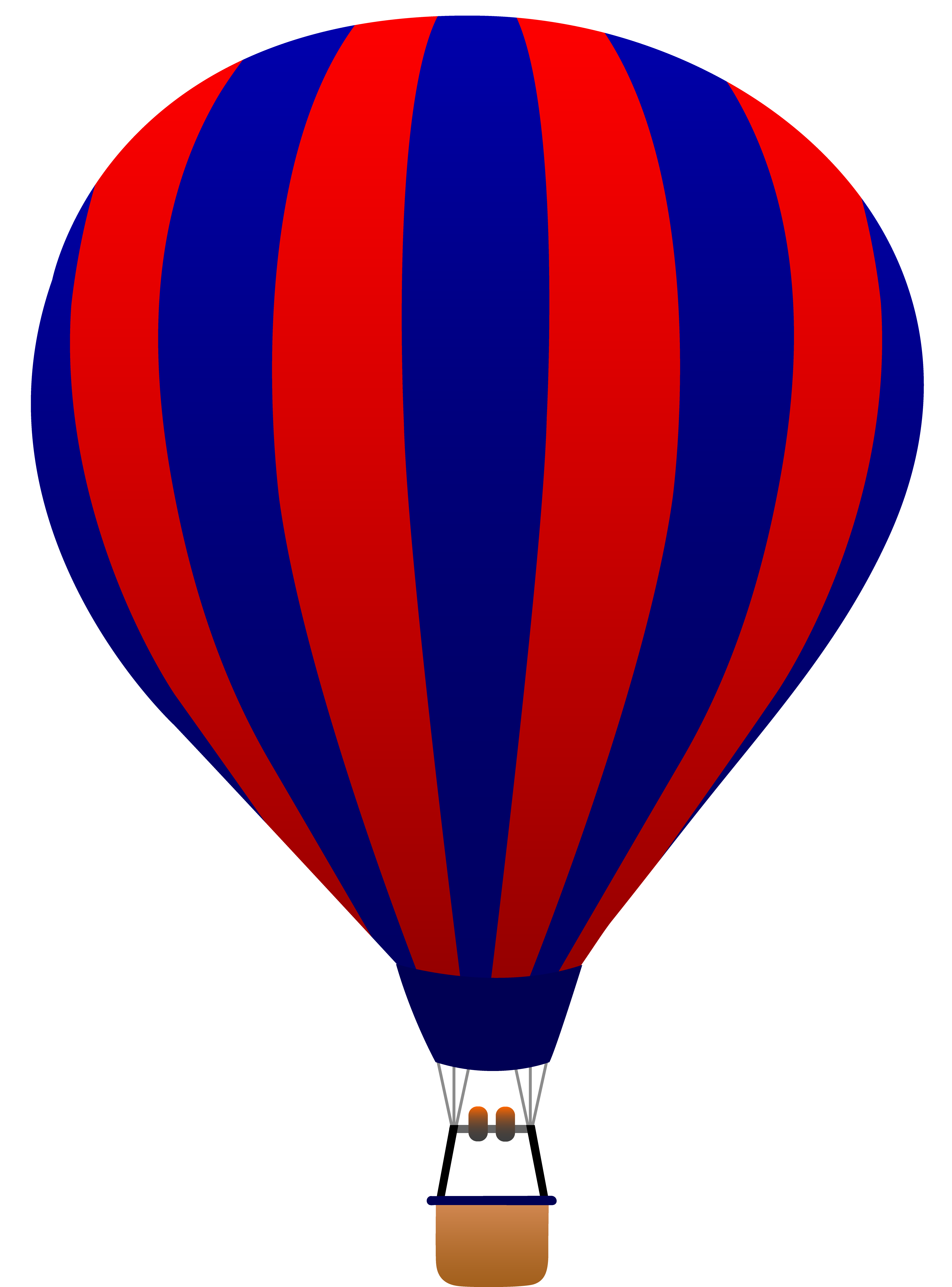 Red and Blue Striped Hot Air Balloon