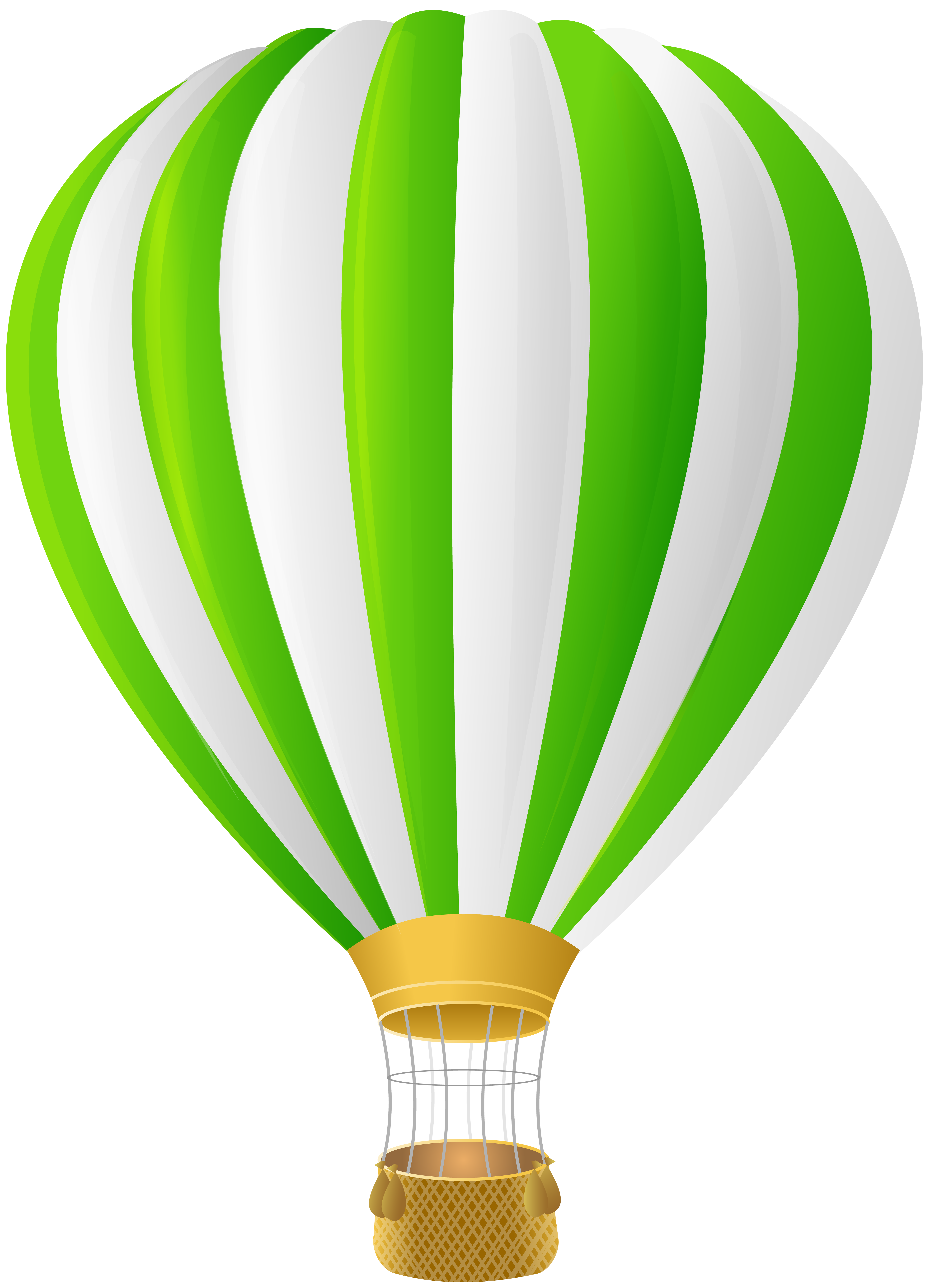 Green Hot Air Balloon Transparent PNG Clip Art