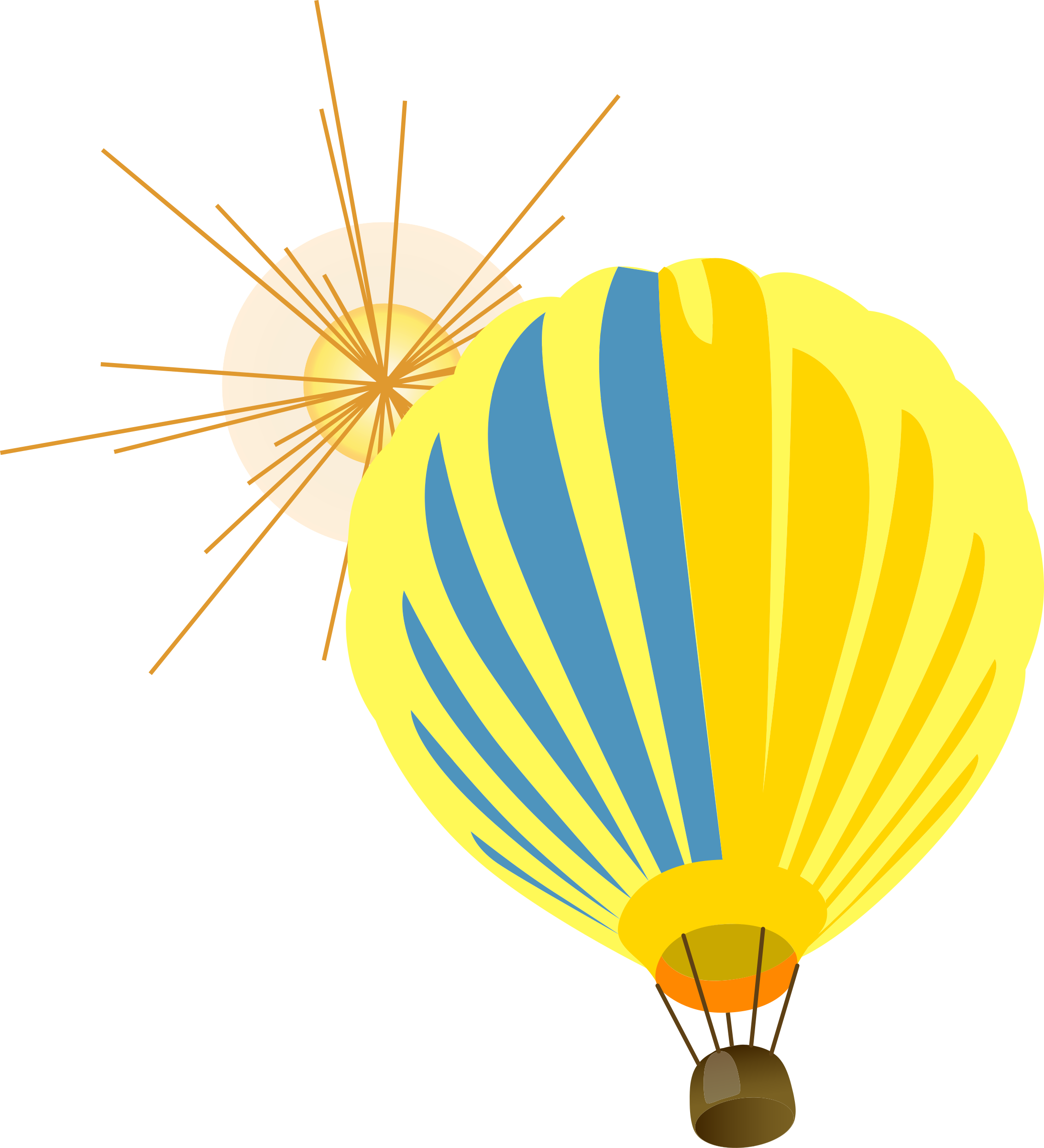 Hot Air Balloon Yellow Vector Clipart image