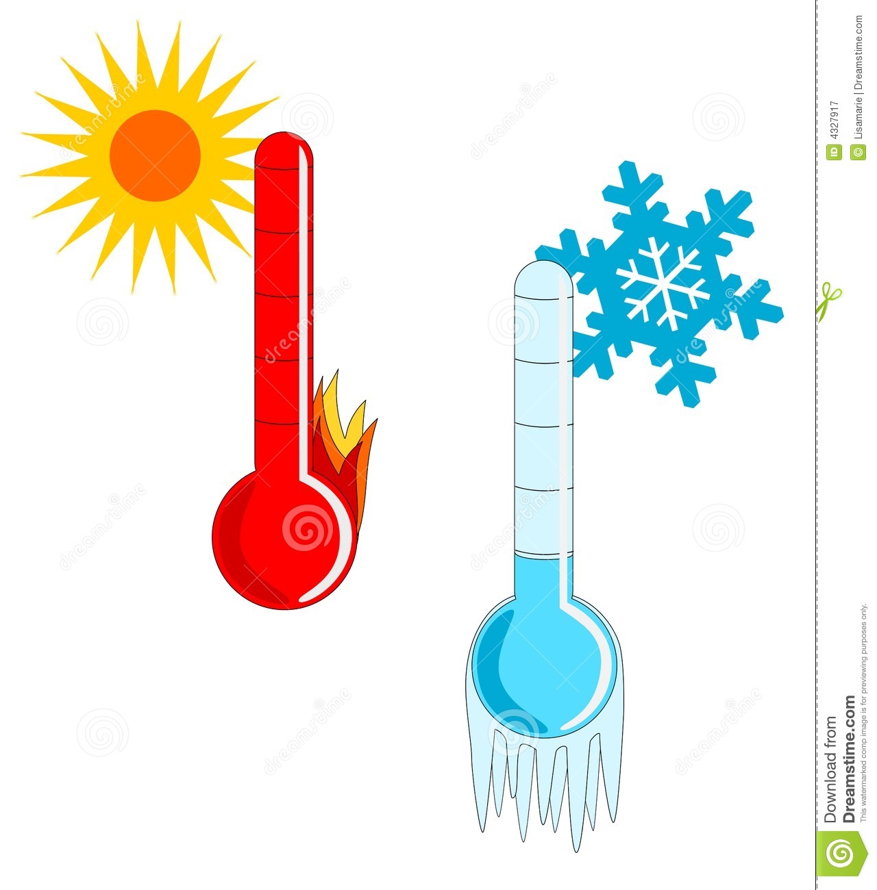 Hot and Cold Thermometer Clipart