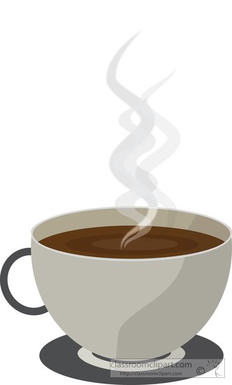 Cup of hot coffee with steam clipart