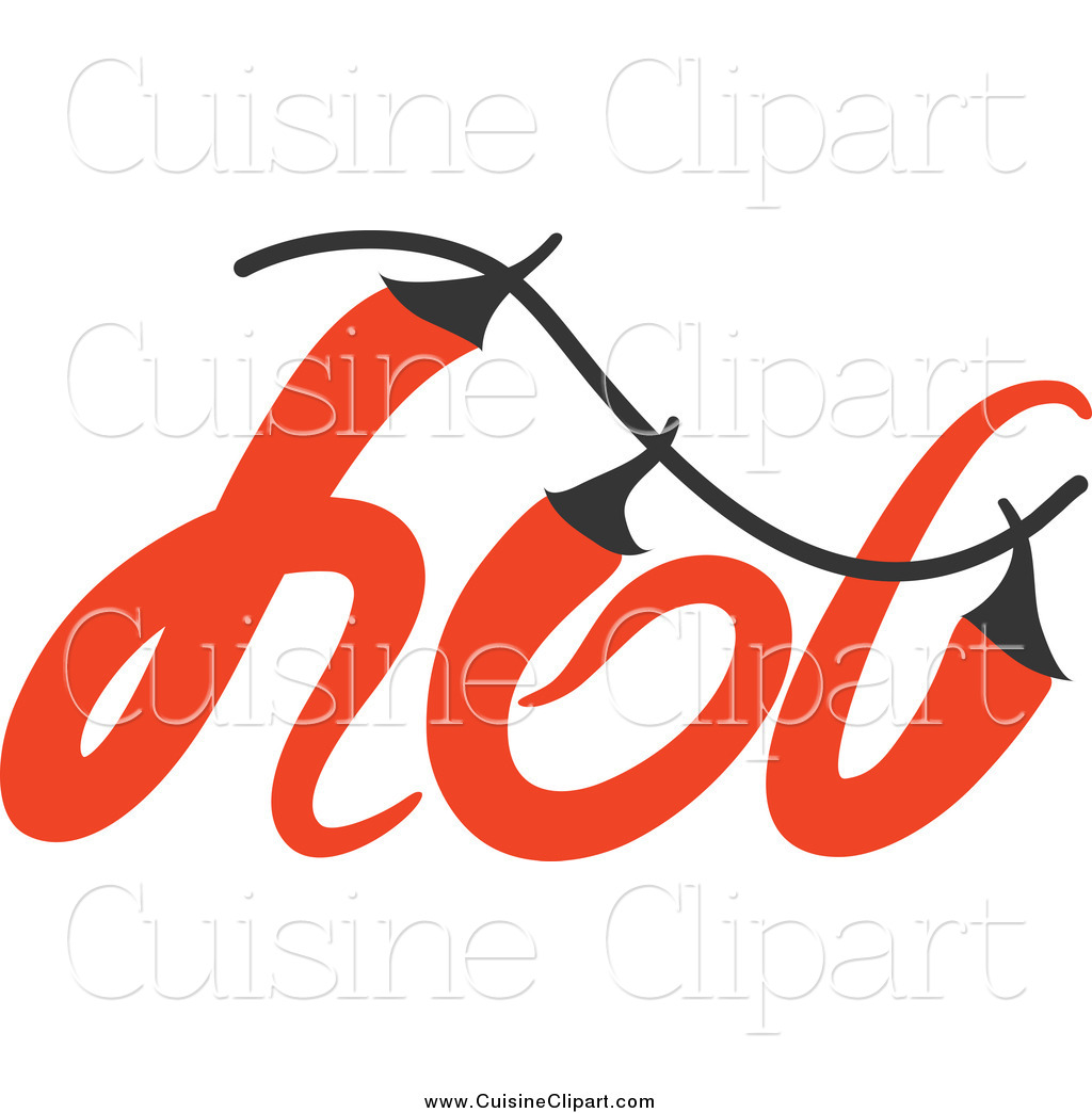 Cuisine Clipart of a Hot Chili Pepper Word Design by elena